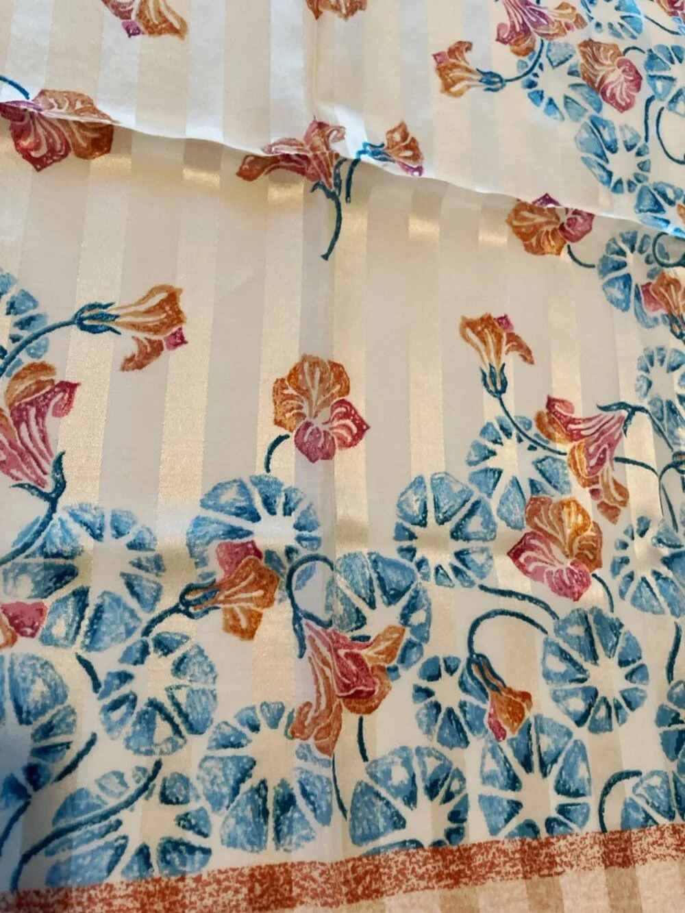 Chloé Floral Silk Cotton Blend Scarf